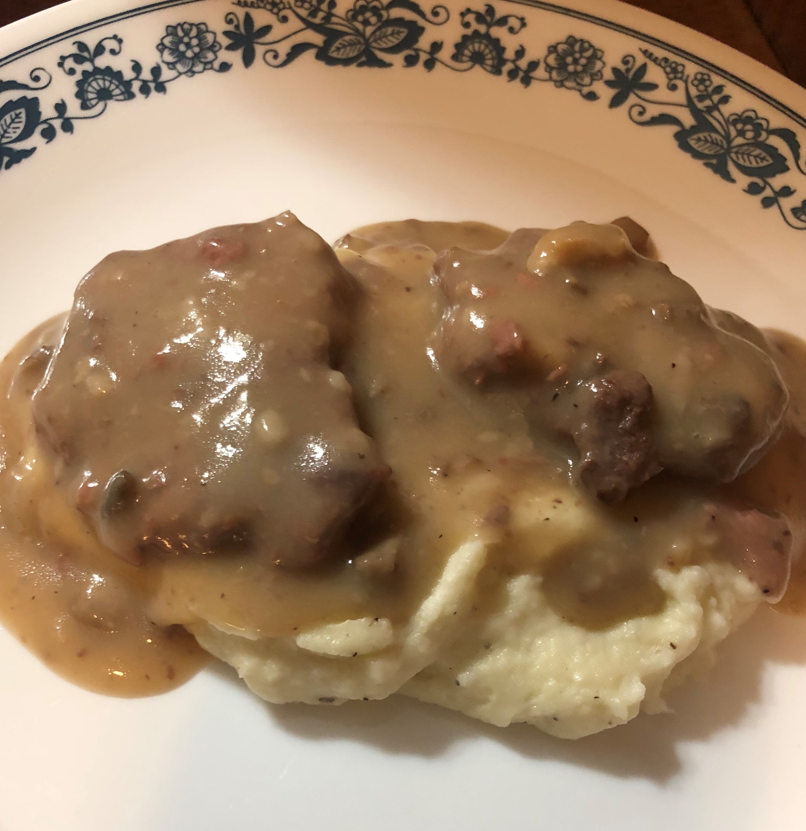 Country Style Steak with Mashed Potatoes